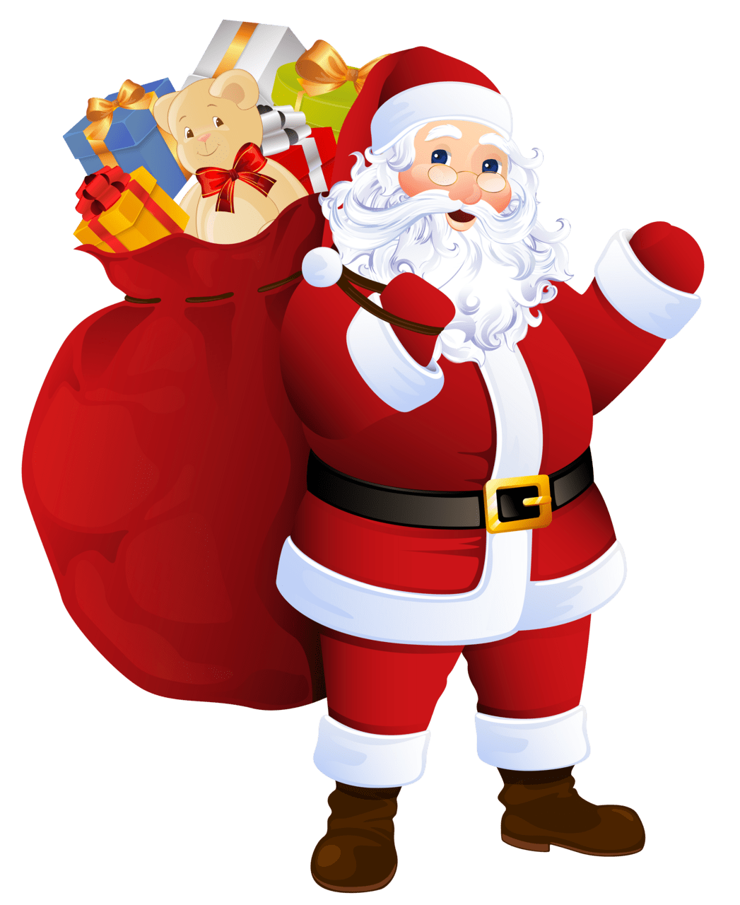 Pictures of christmas santa claus with bag ts clipart