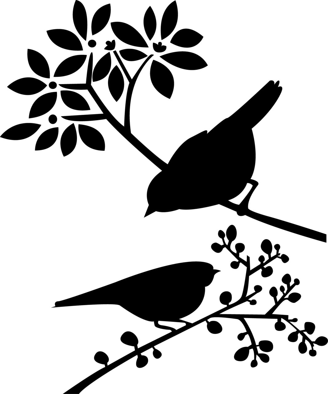 Bird black and white bies silhouette birds art clipart vector