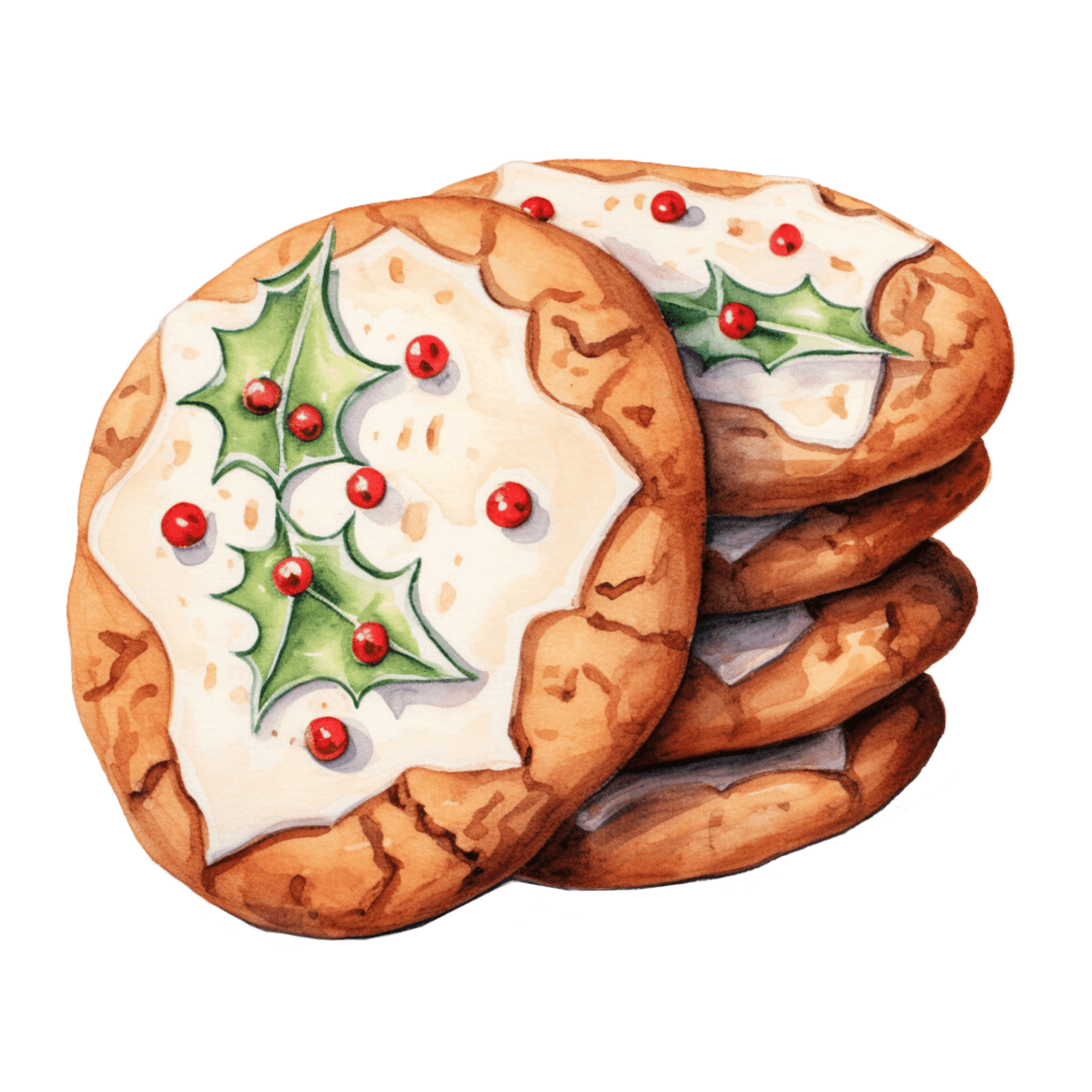 Christmas cookie watercolor clipart create cards photo