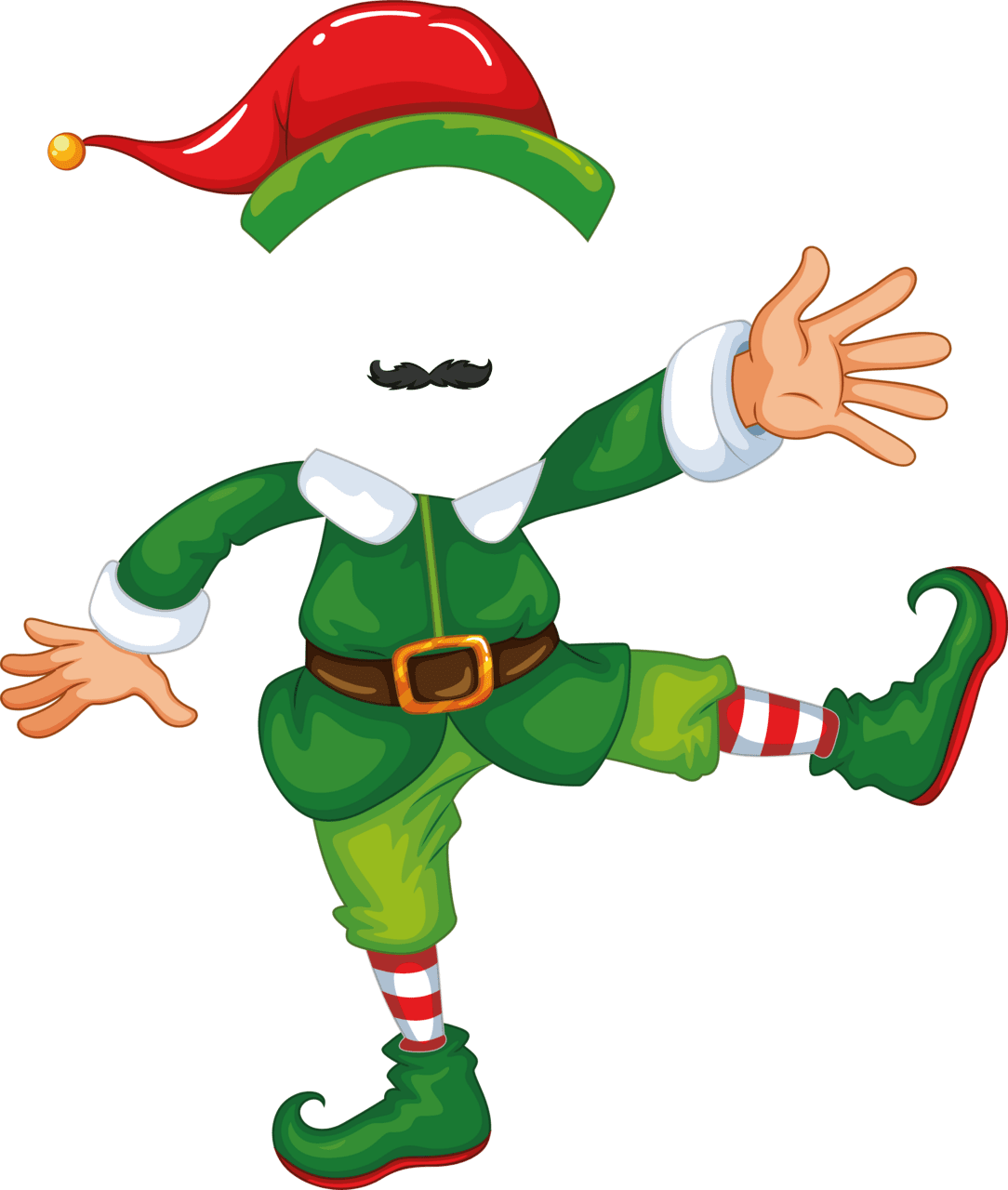 Christmas elf pin page clipart image 2