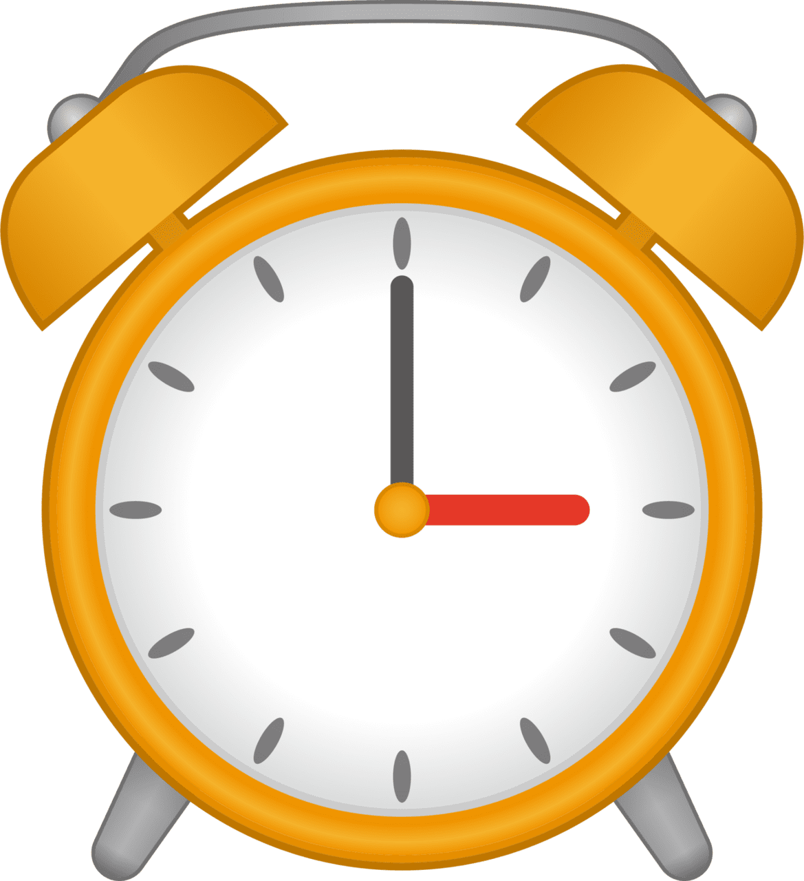 Alarm clock yellow emoji for clipart picture