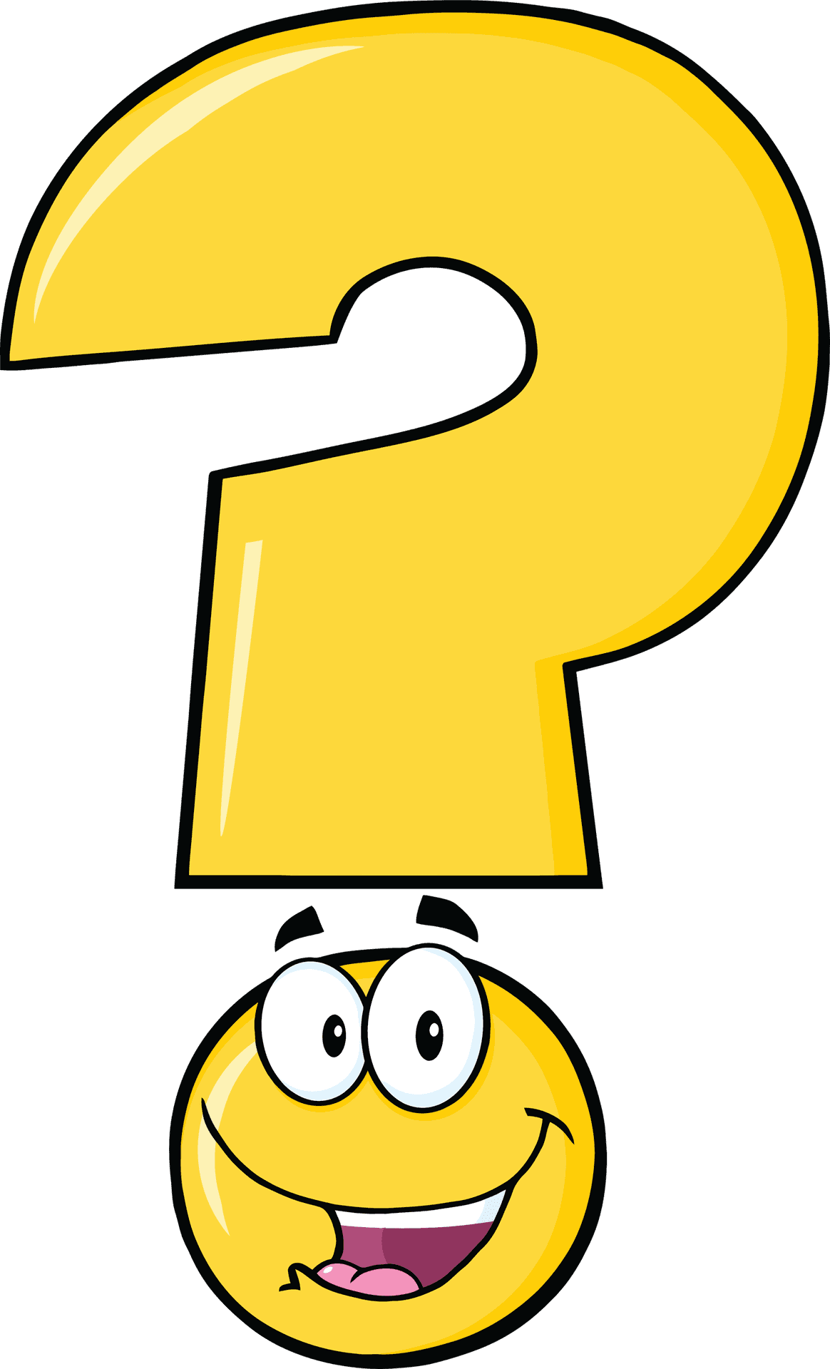 Questioning question mark cartoon character clipart logo