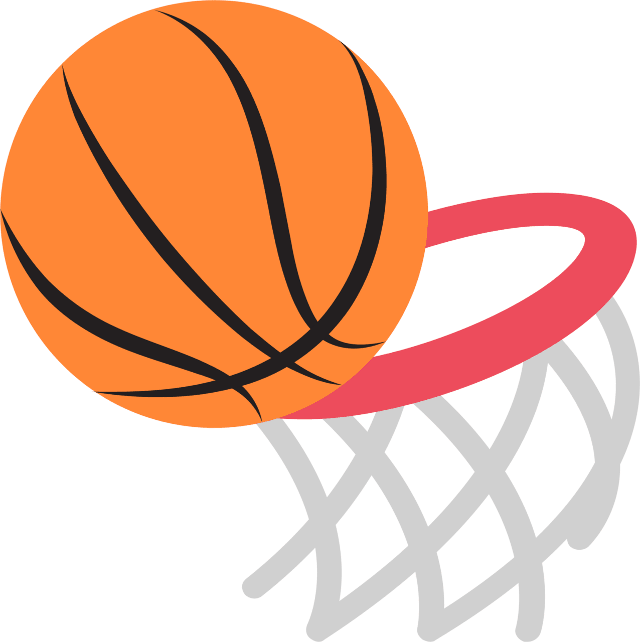 Basketball goal and hoop emoji for clipart background