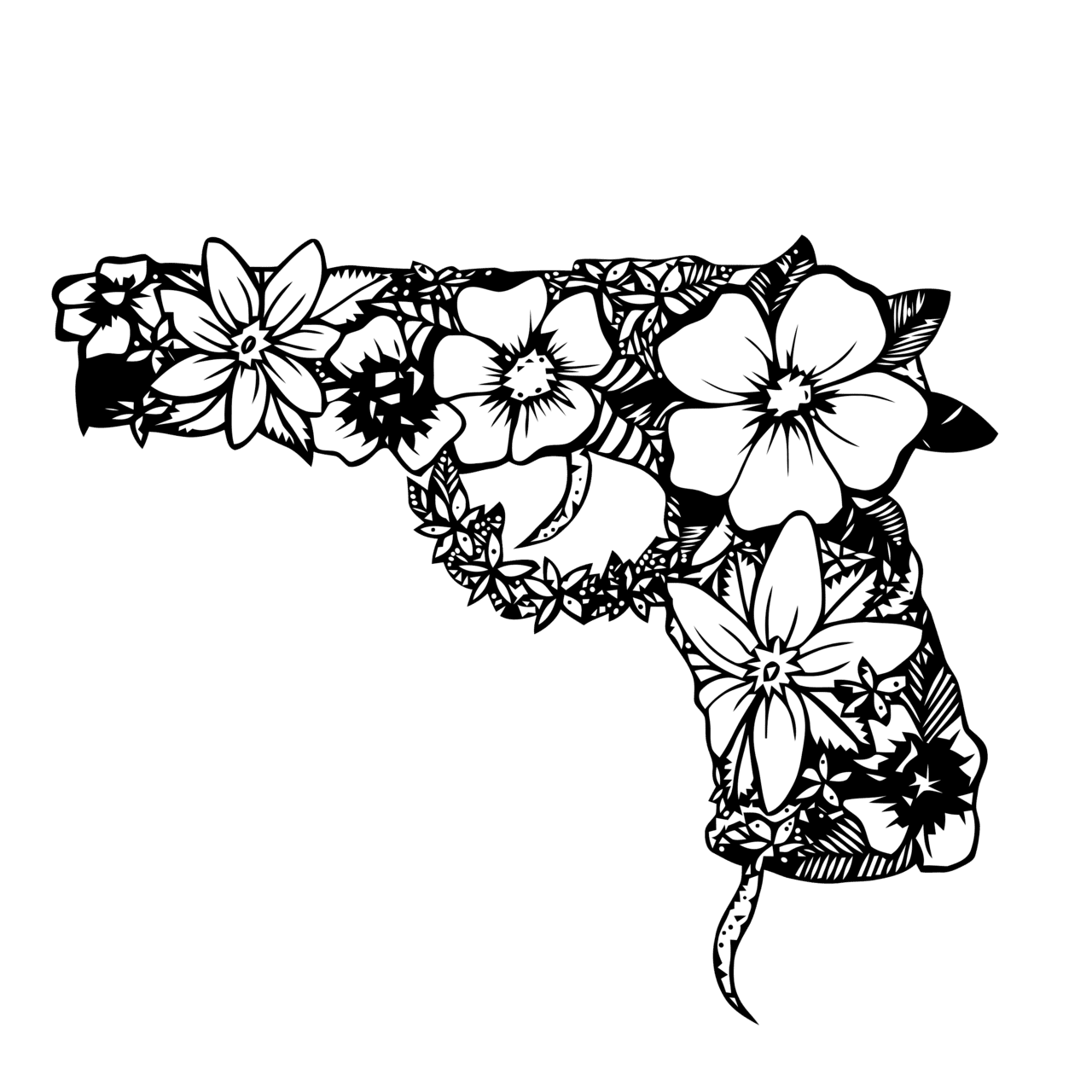 Flower outline pin page clipart photo 3