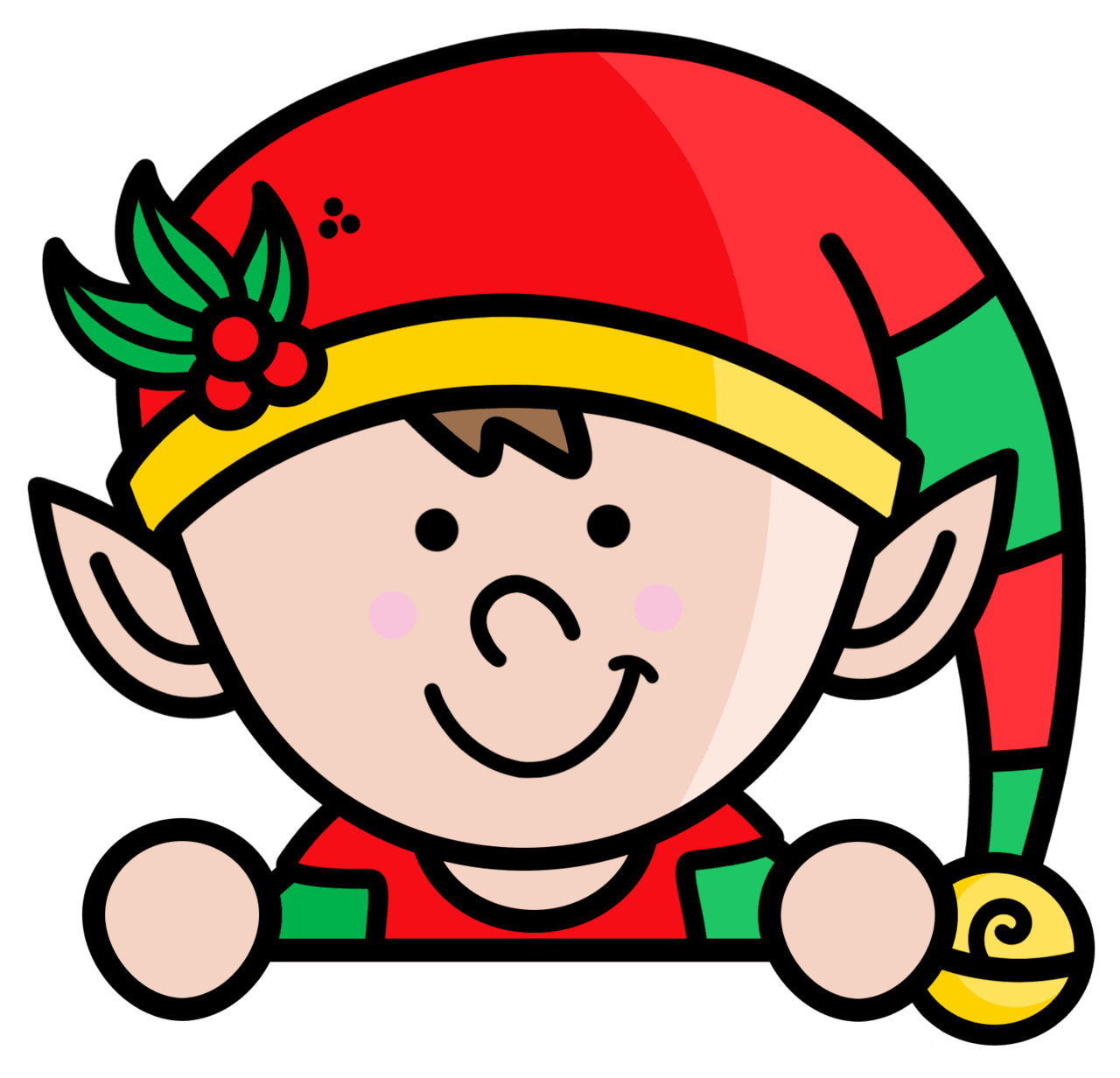 Christmas elf pin page clipart free 4