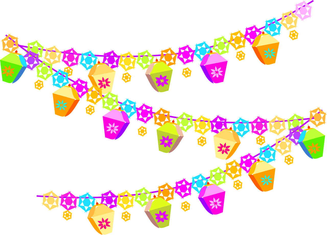 Fiesta festive decorations vector clipart images