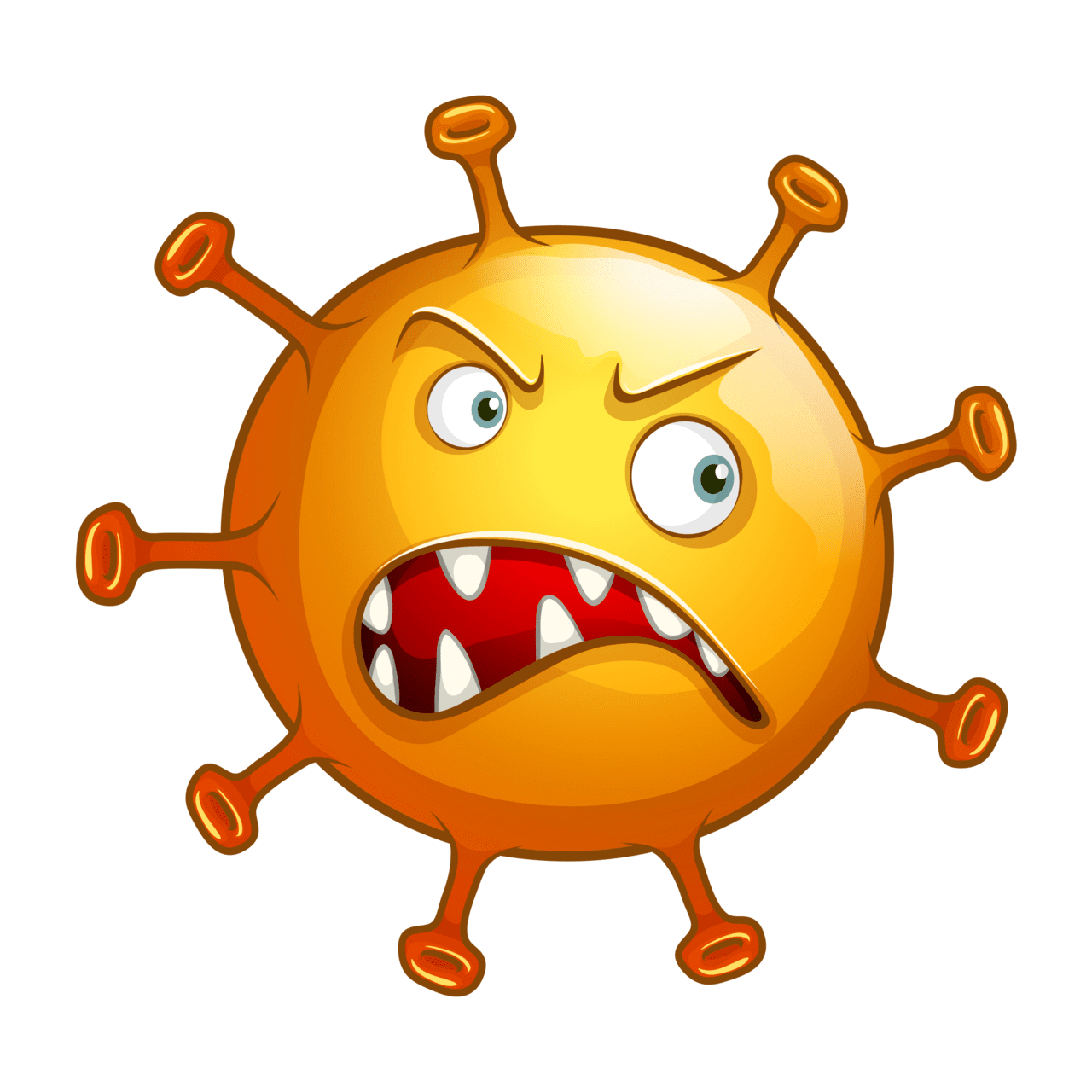 Bacteria with facial expressions clipart background