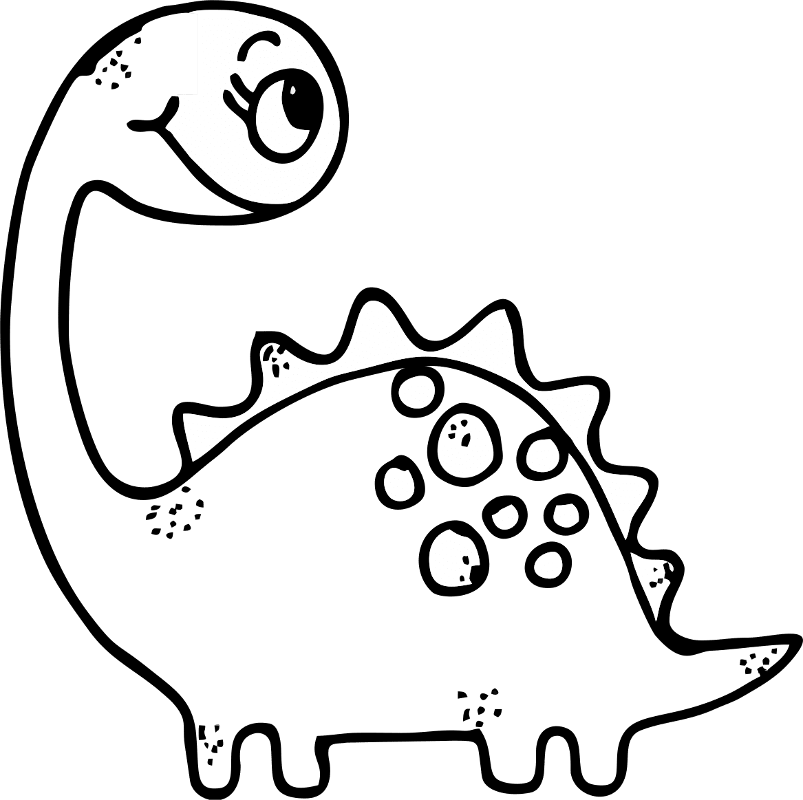 Dinosaur black and white pin page clipart free