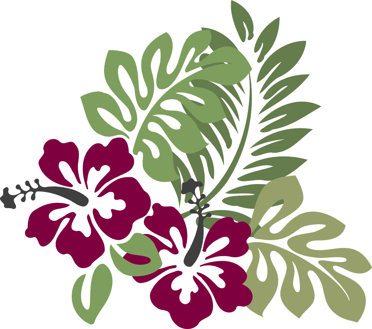 Hawaii hawaiian clipart flower throw blanket image with no background