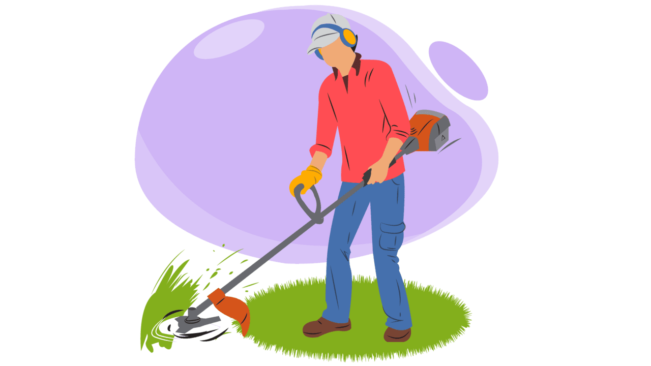 Mowing grass landscaping services appointment scheduling software line booking calendar management system clipart image