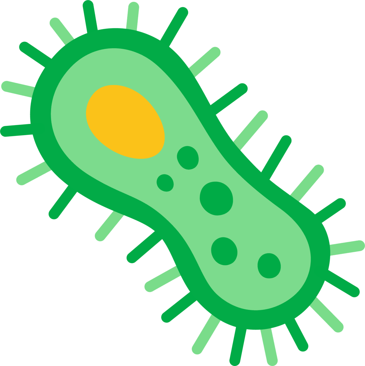 Bacteria microbe emoji for clipart logo