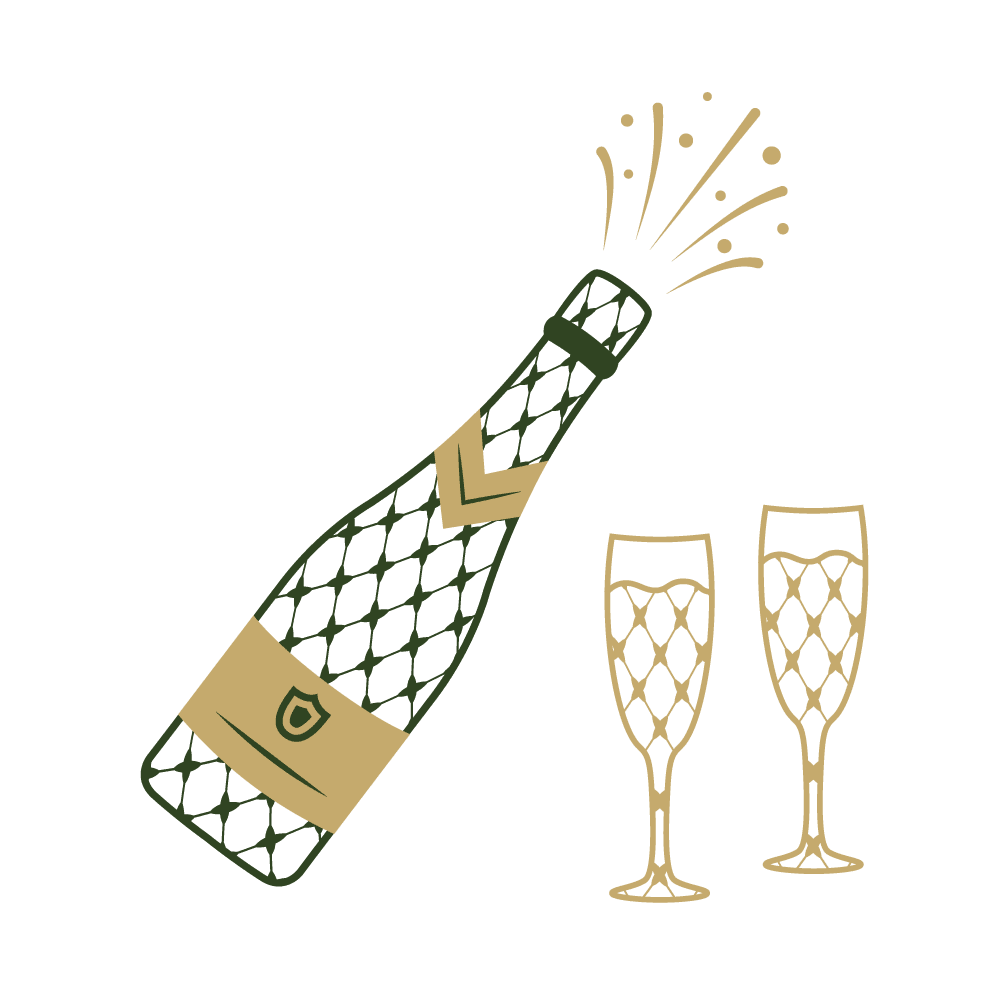 Chic champagne set for print shuler studio clipart clip art