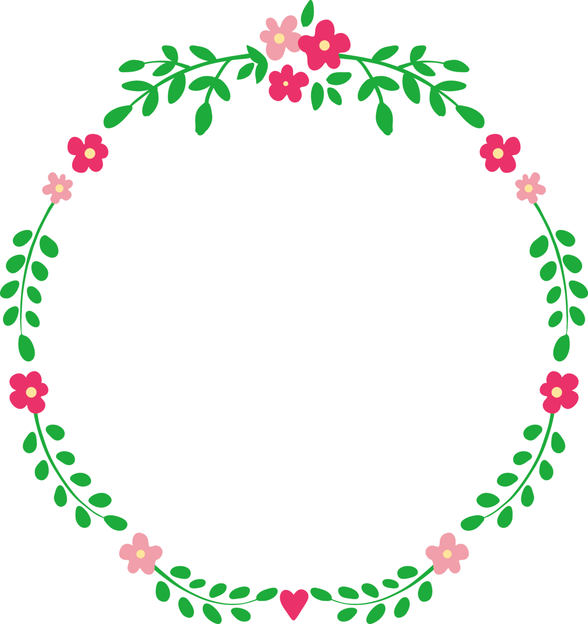 Floral border pin page clipart image