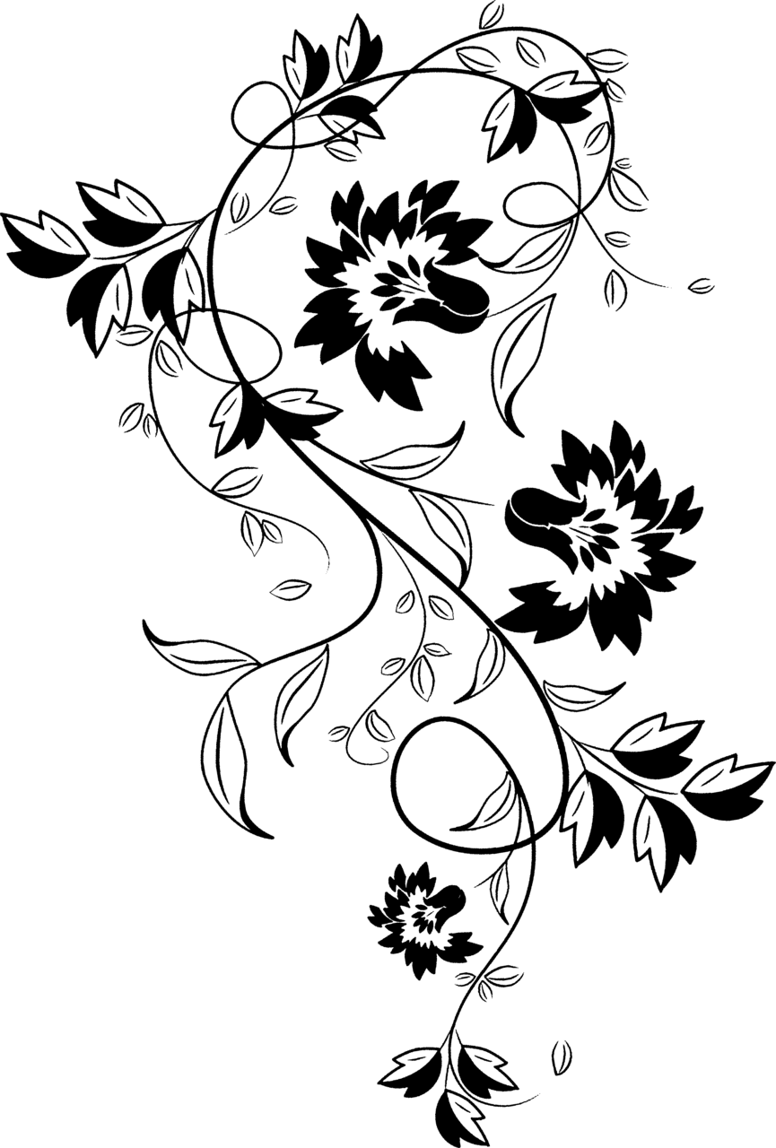 Flower outline page clipart image