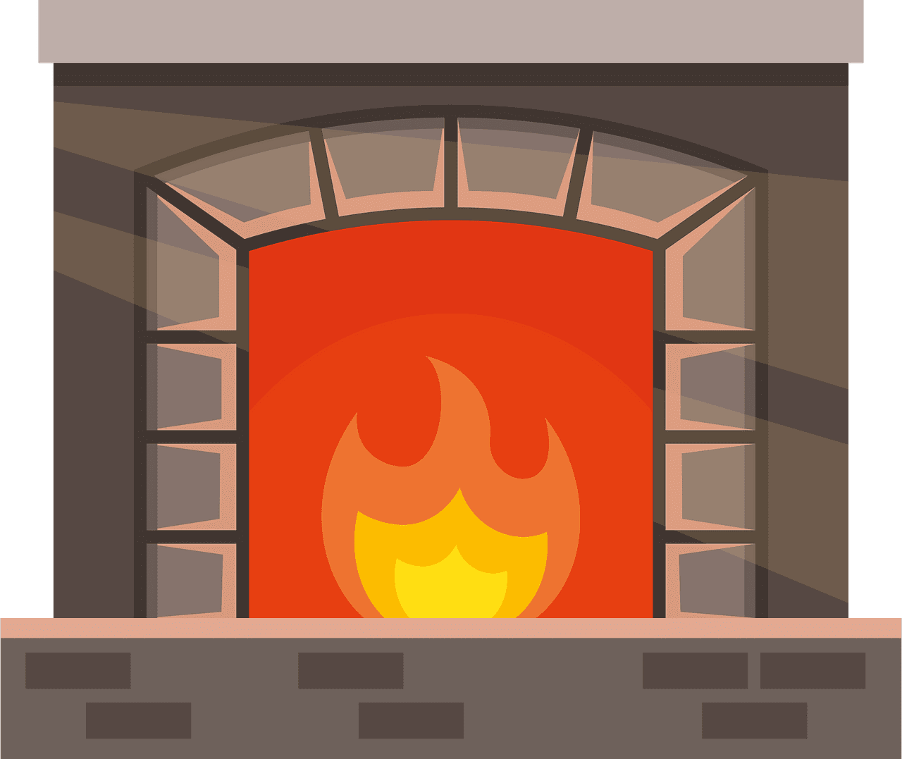 Fireplace burning vector clipart images