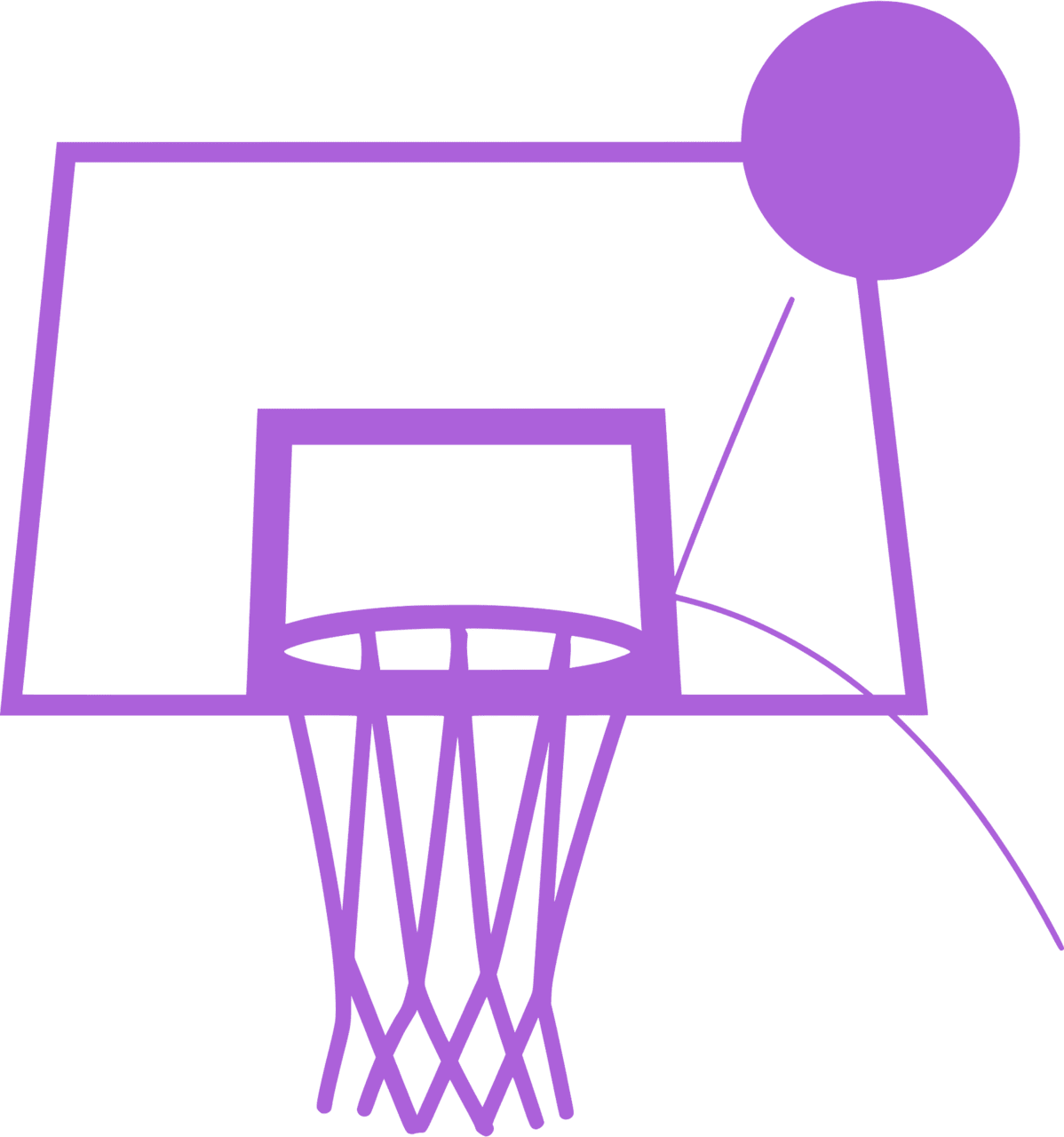 Basketball goal basket vector silhouettes clipart