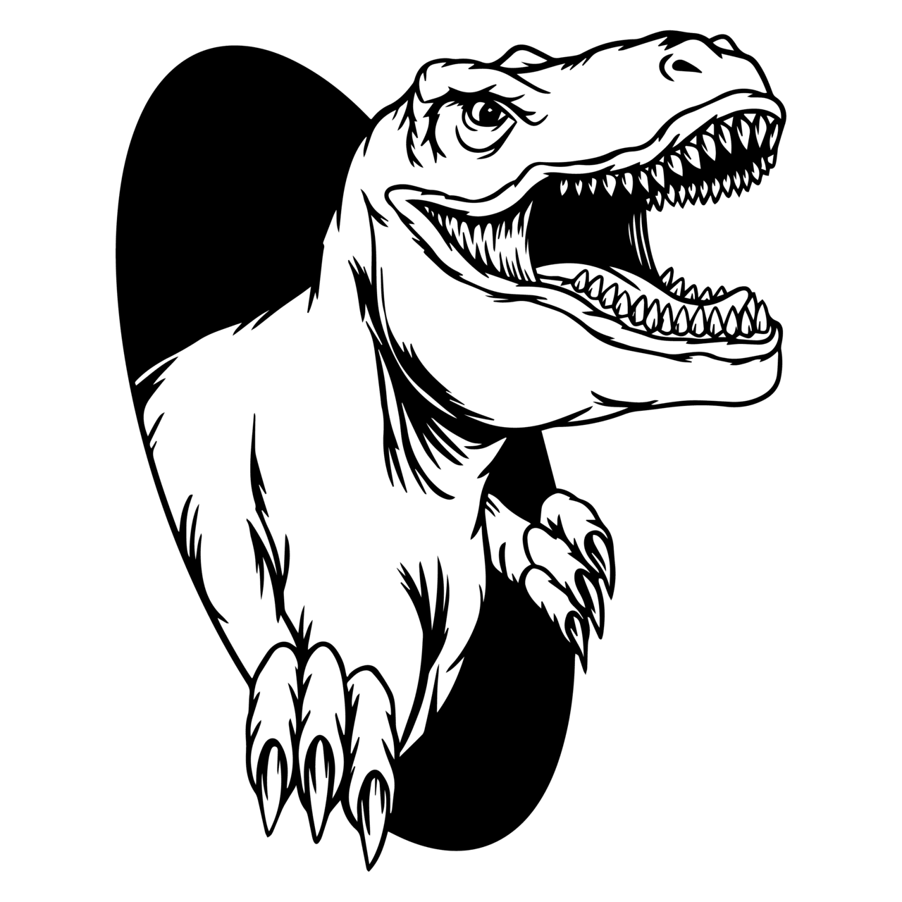 Dinosaur black and white rex scratch tyrannosaurus re inspire uplift clipart logo