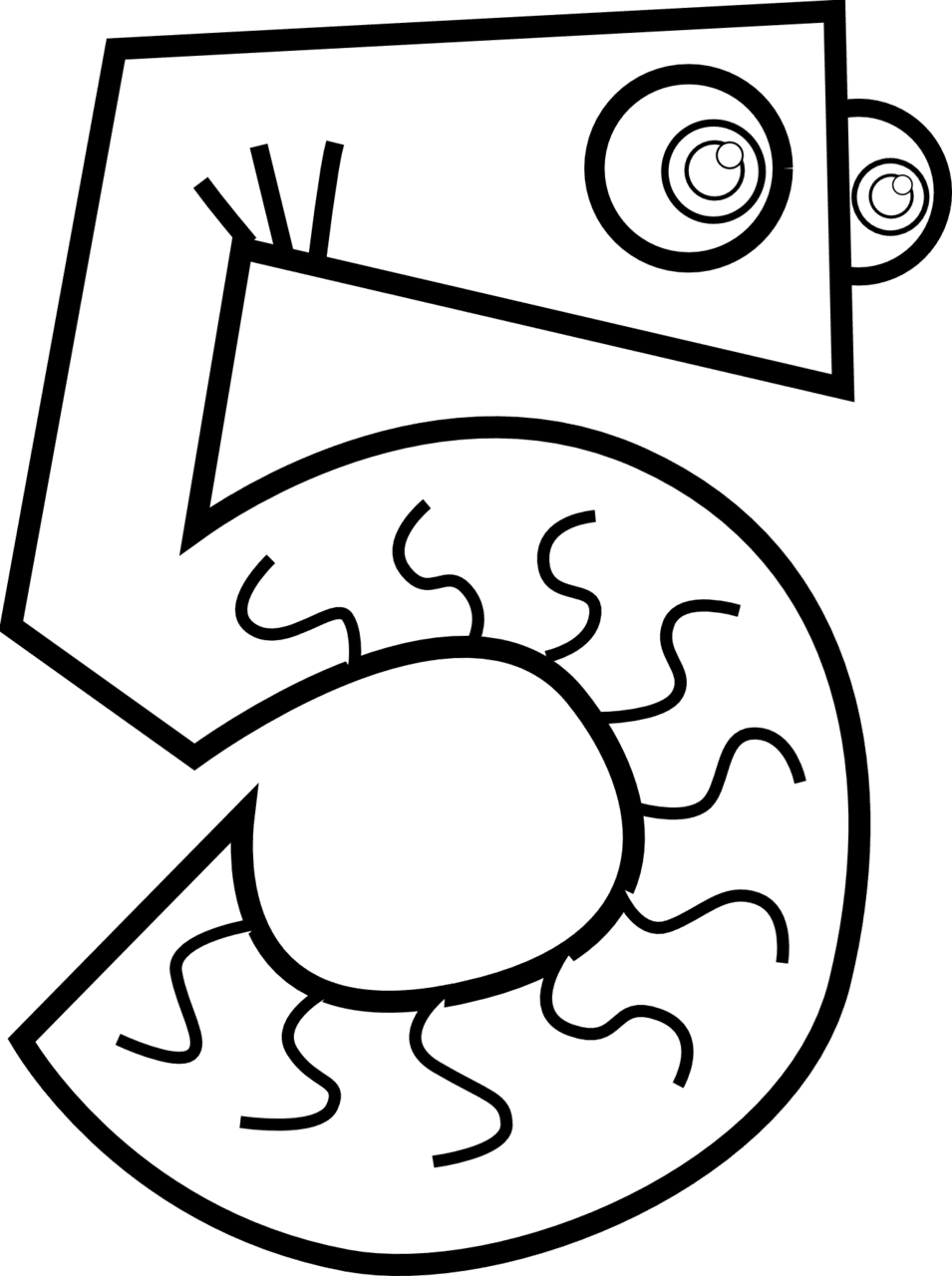 Artistic numbers number clipart black and white images 3