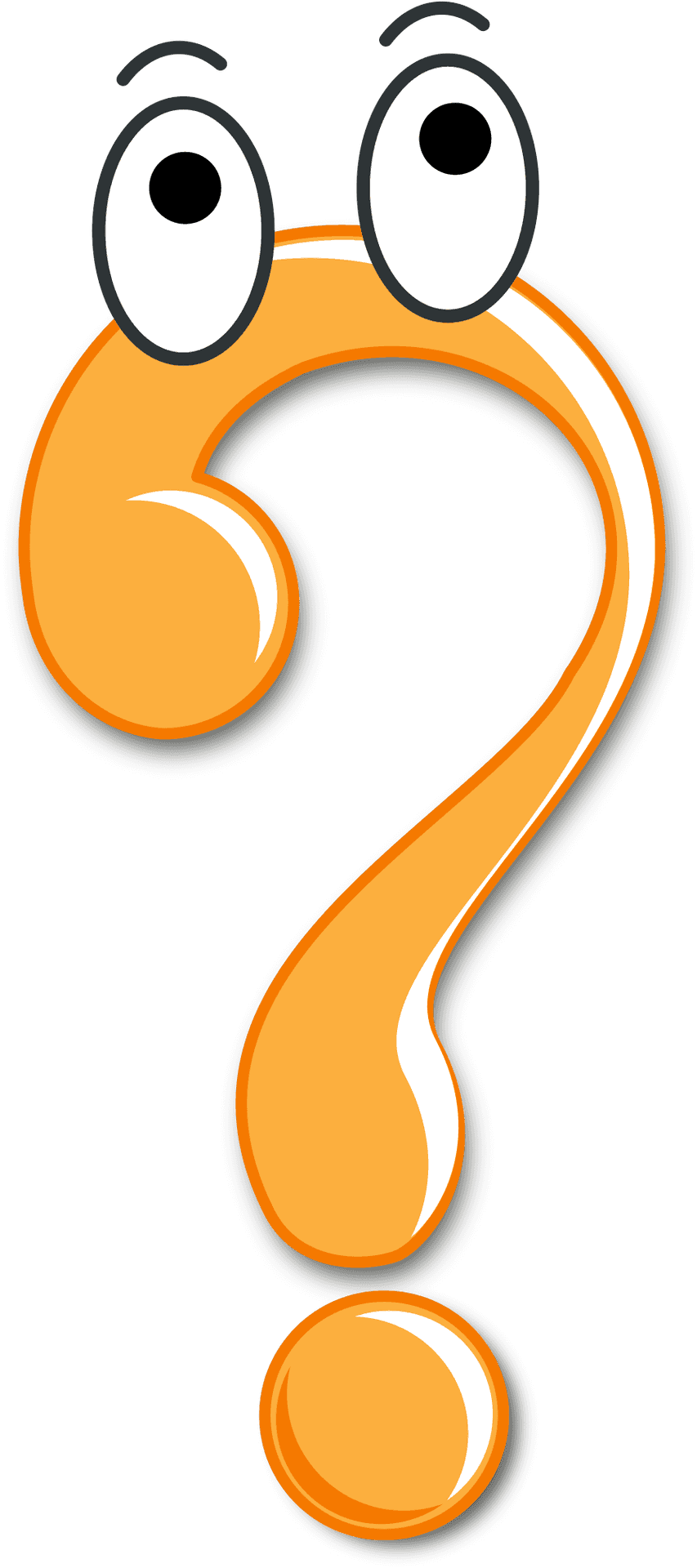 Questioning question mark cartoon character clipart image