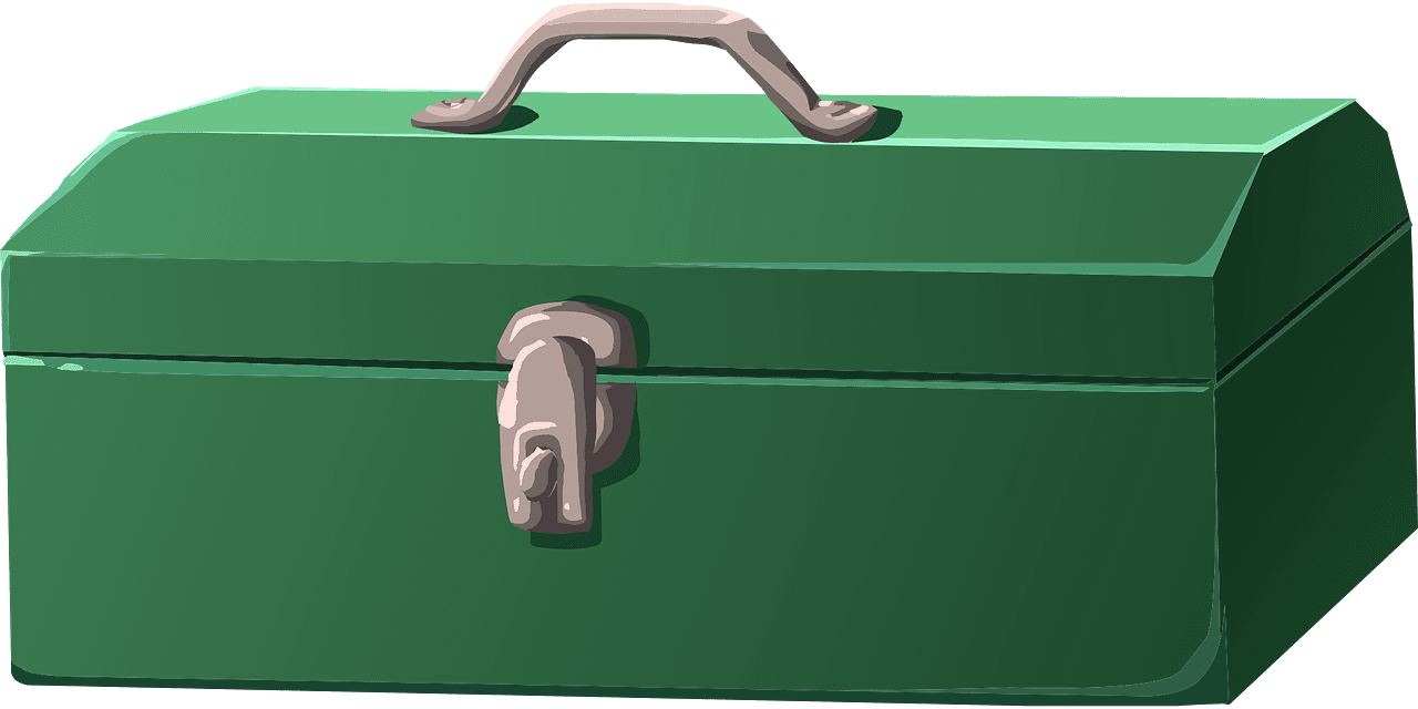 Tools toolbox green box vector graphic clipart