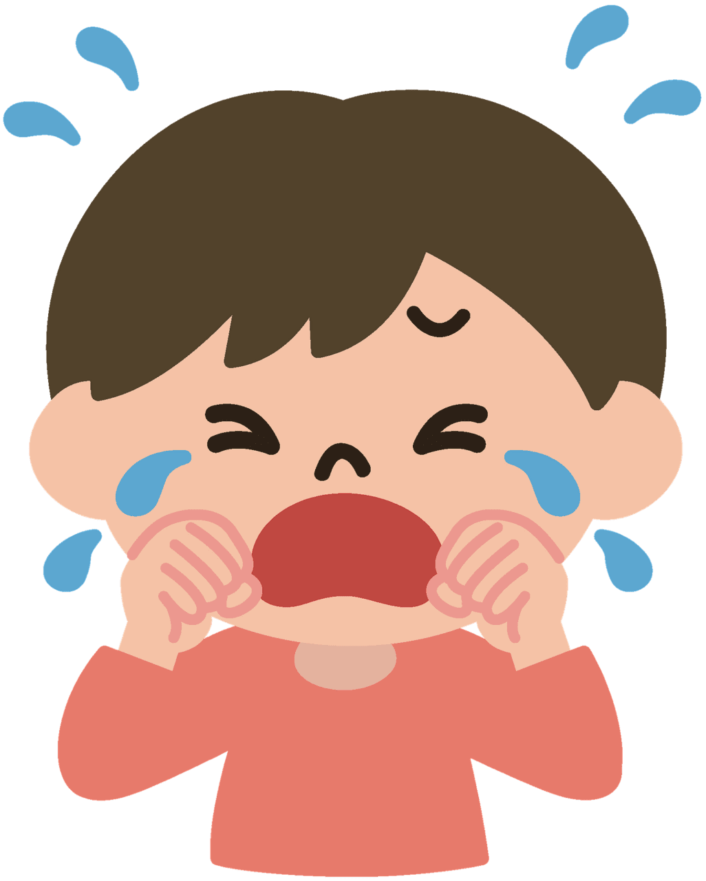 Crying boy vector clipart images