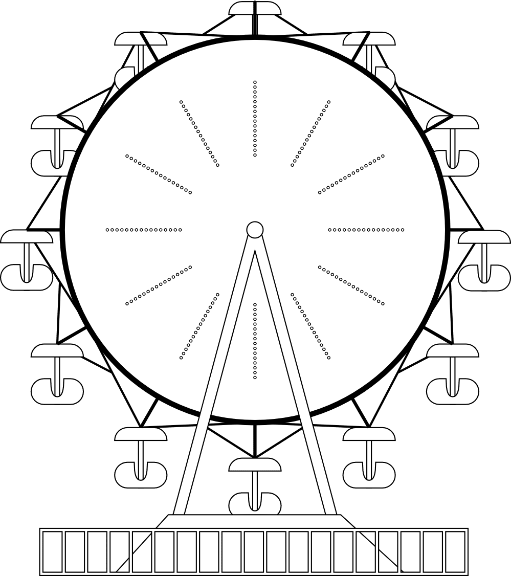 White ferris wheel clipart transparent