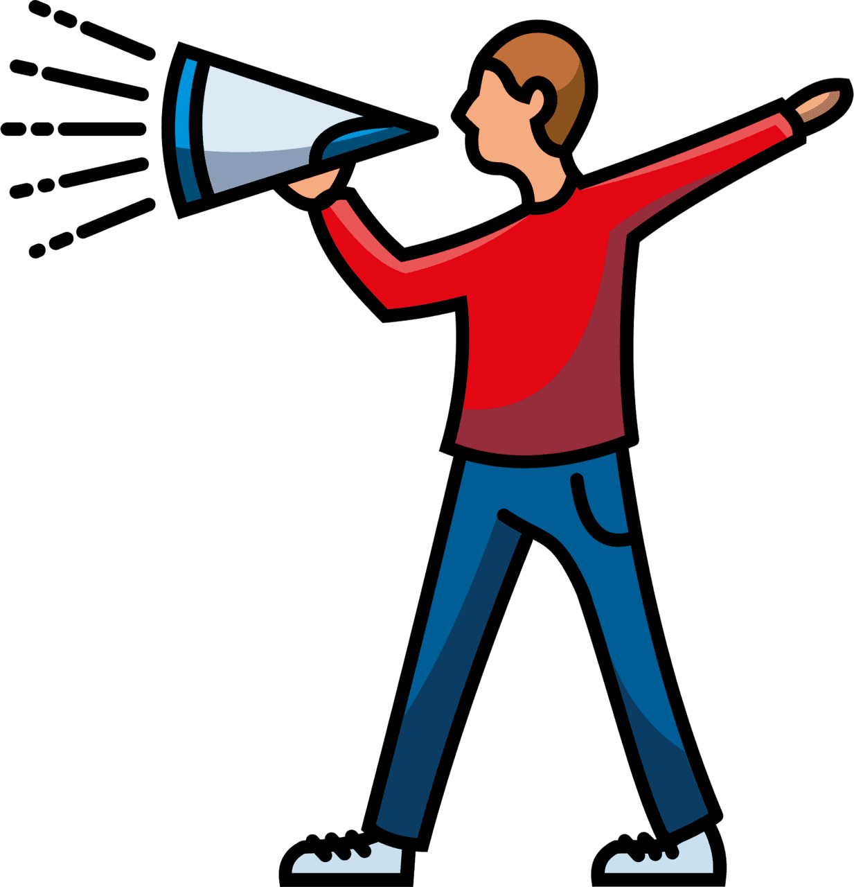 Cheer megaphone shout vector clipart images