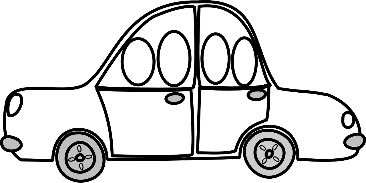 Black and white of cars car share driving vector graphic clipart