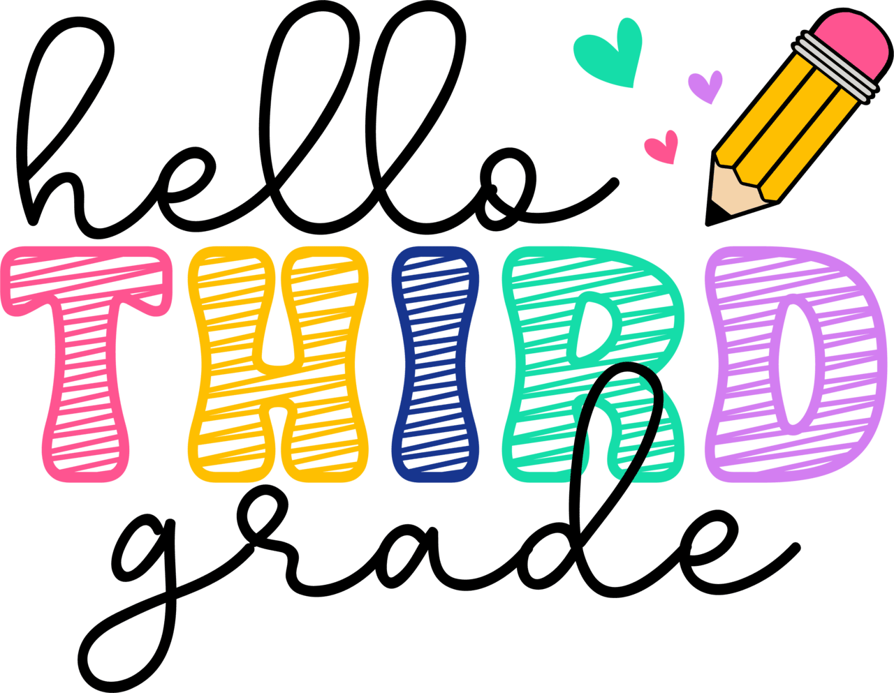 Preorder hello school prek and elementary graphic tee third grade clipart picture