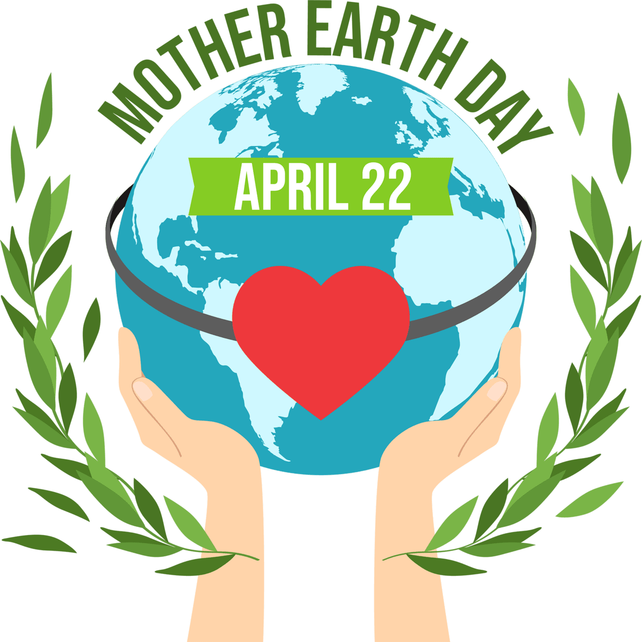 Earth day heart vector clipart