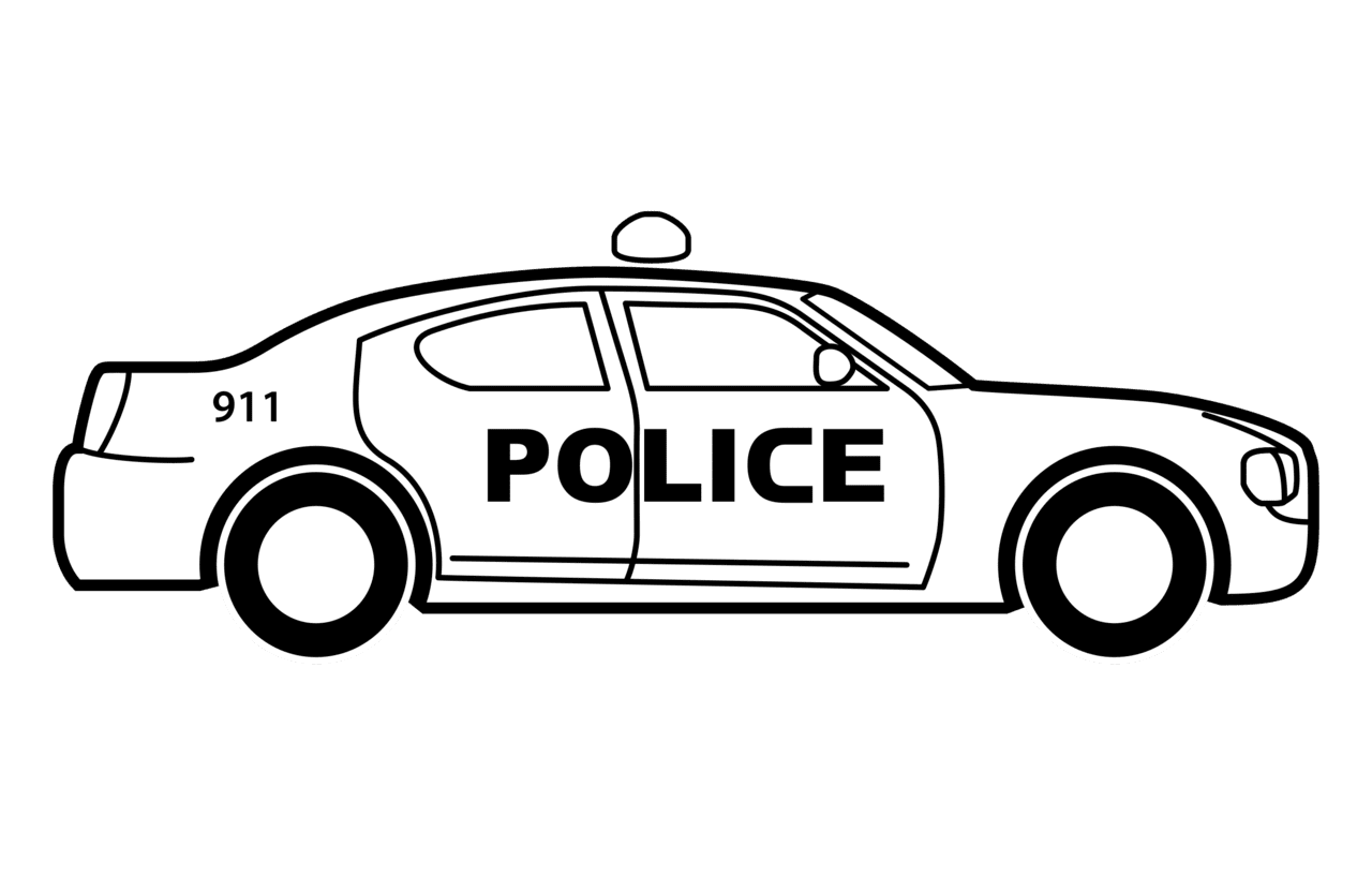Black and white of cars police car clipart for image