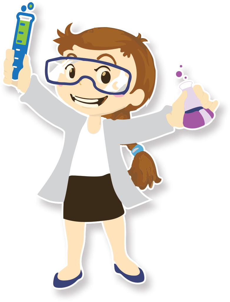 Testing young scientist cartoon character clipart vector