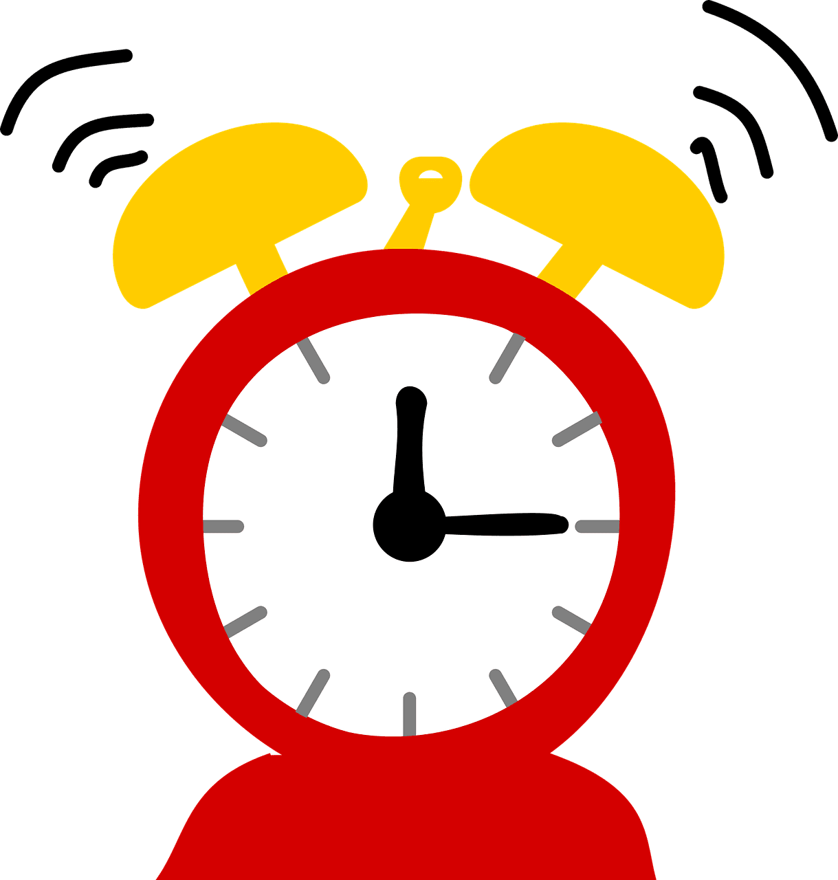 Alarm clock ringing vector graphic clipart