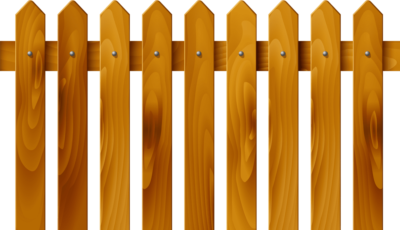 Wooden fence clipart image with no background