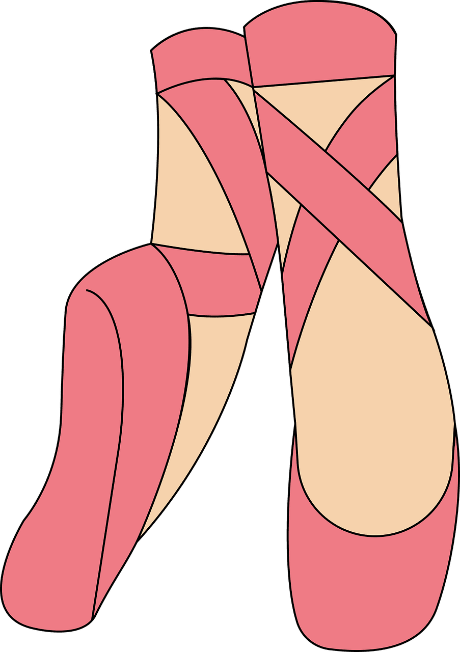 Ballet shoes ballerine dance vector graphic clipart