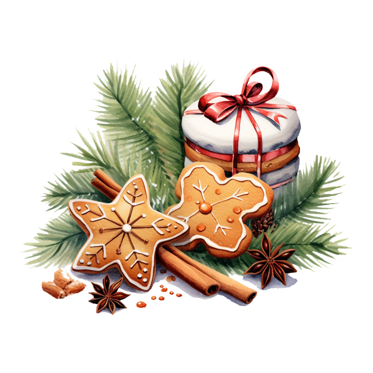 Christmas cookie pin page clipart clip art