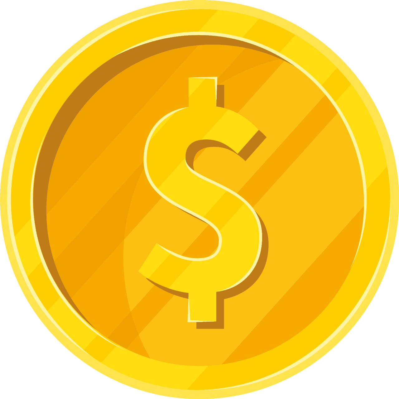 Dollar symbol golden coin vector clipart images