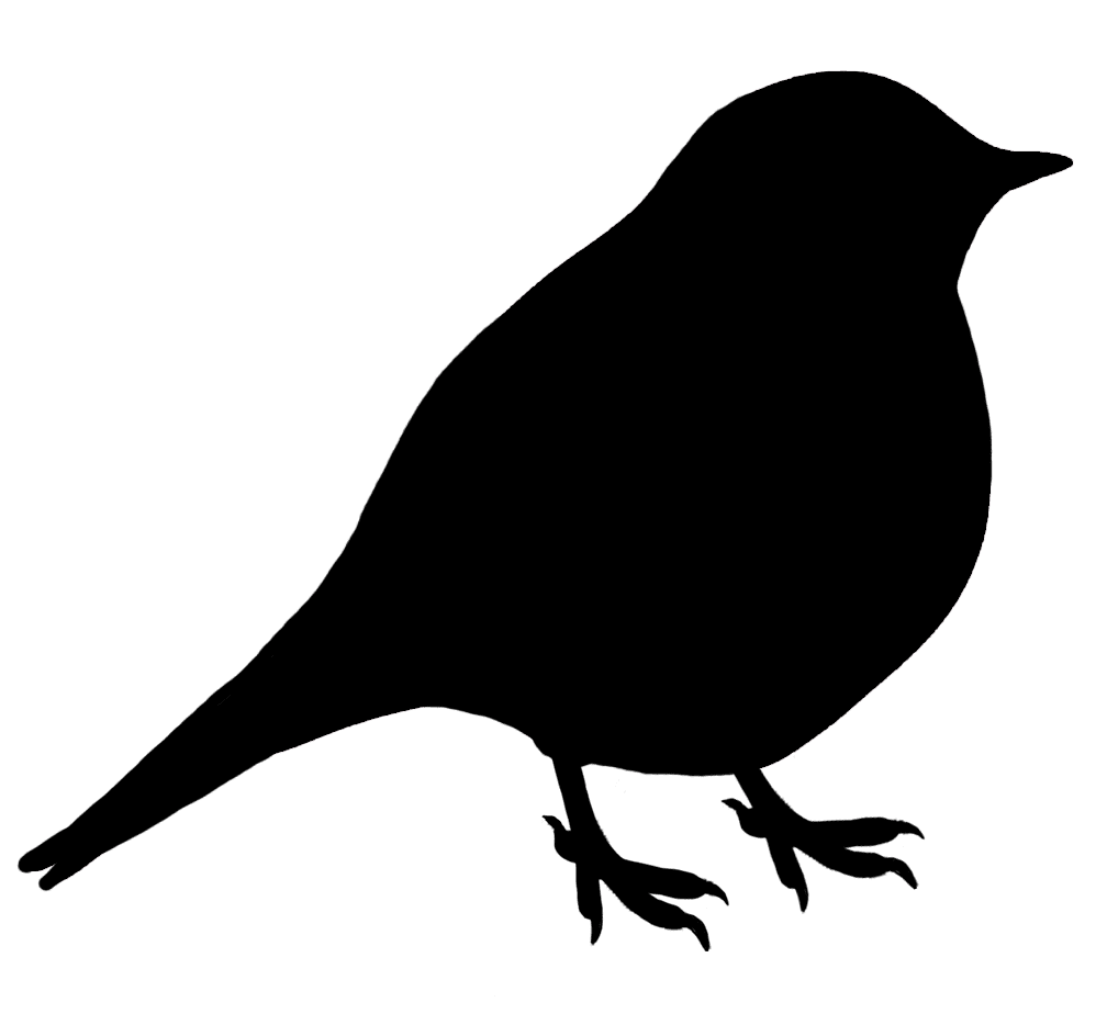 Bird black and white silhouettes clipart free