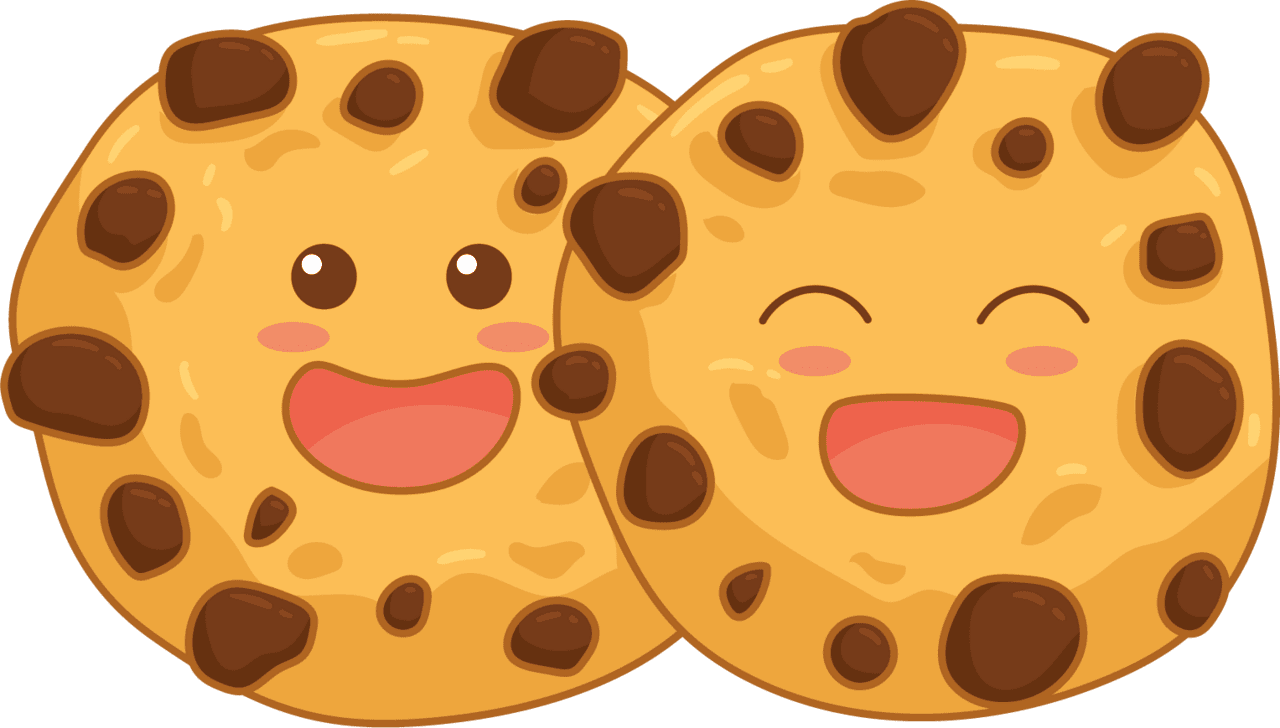 Chocolate chip cookie smiling face symbol images background clipart