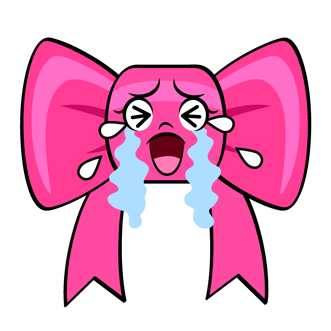 Cute crying pink ribbon clipart vector