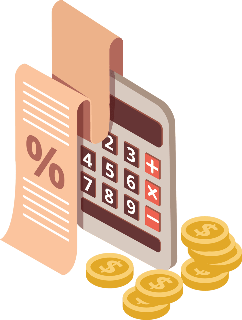 Calculator term life surance vector image clipart