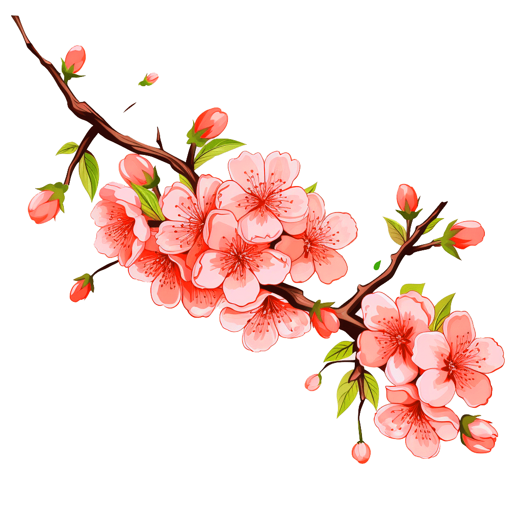 Cherry flower pin page clipart vector