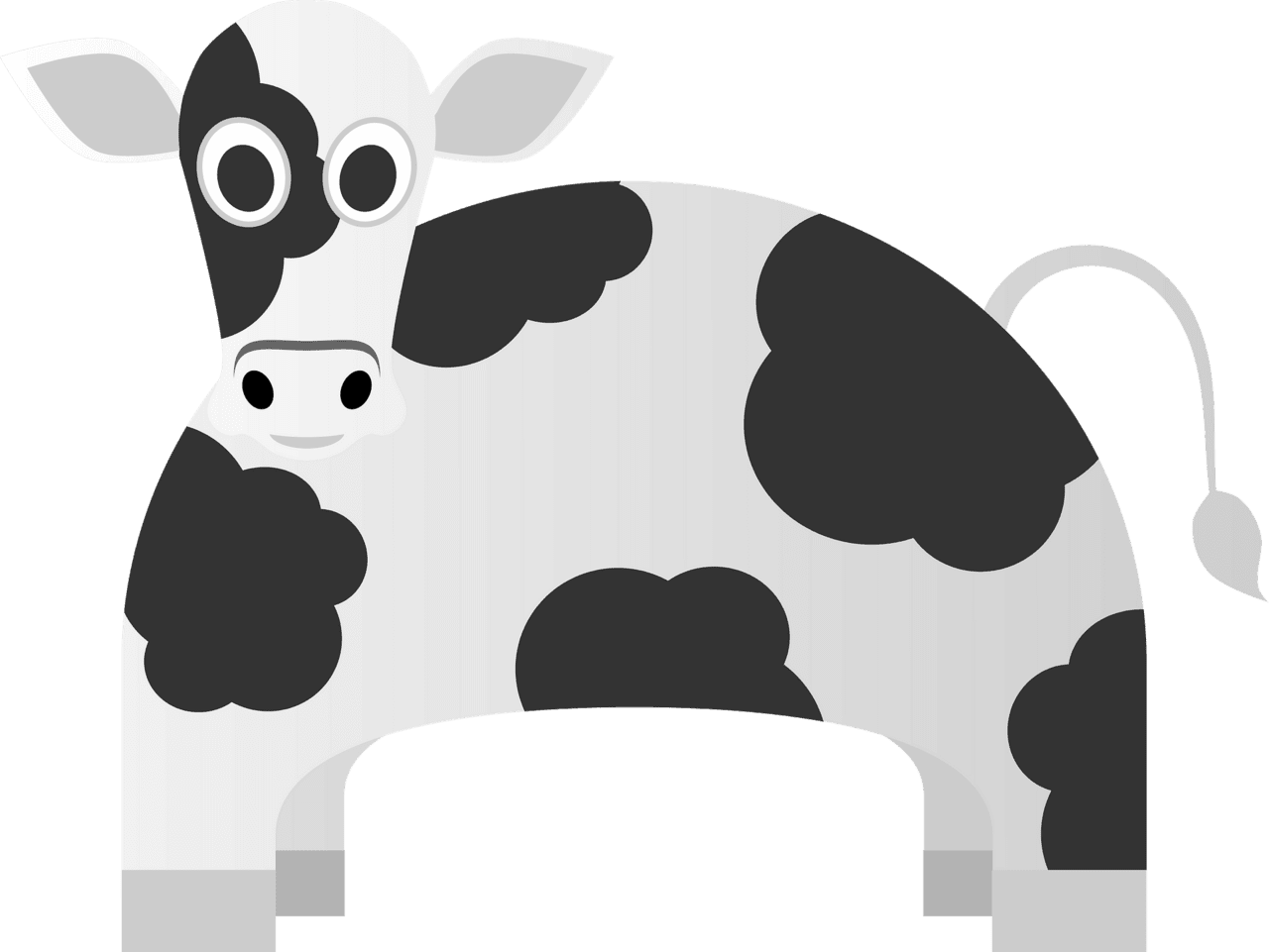 Cow black and white spotted vector clipart images