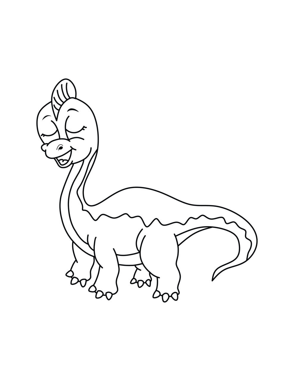 Dinosaur black and white cute coloring pages for kids clipart vector