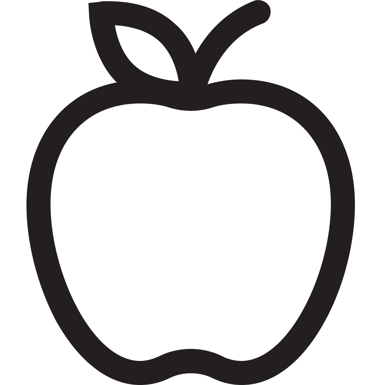 Apple black and white outline clipart images