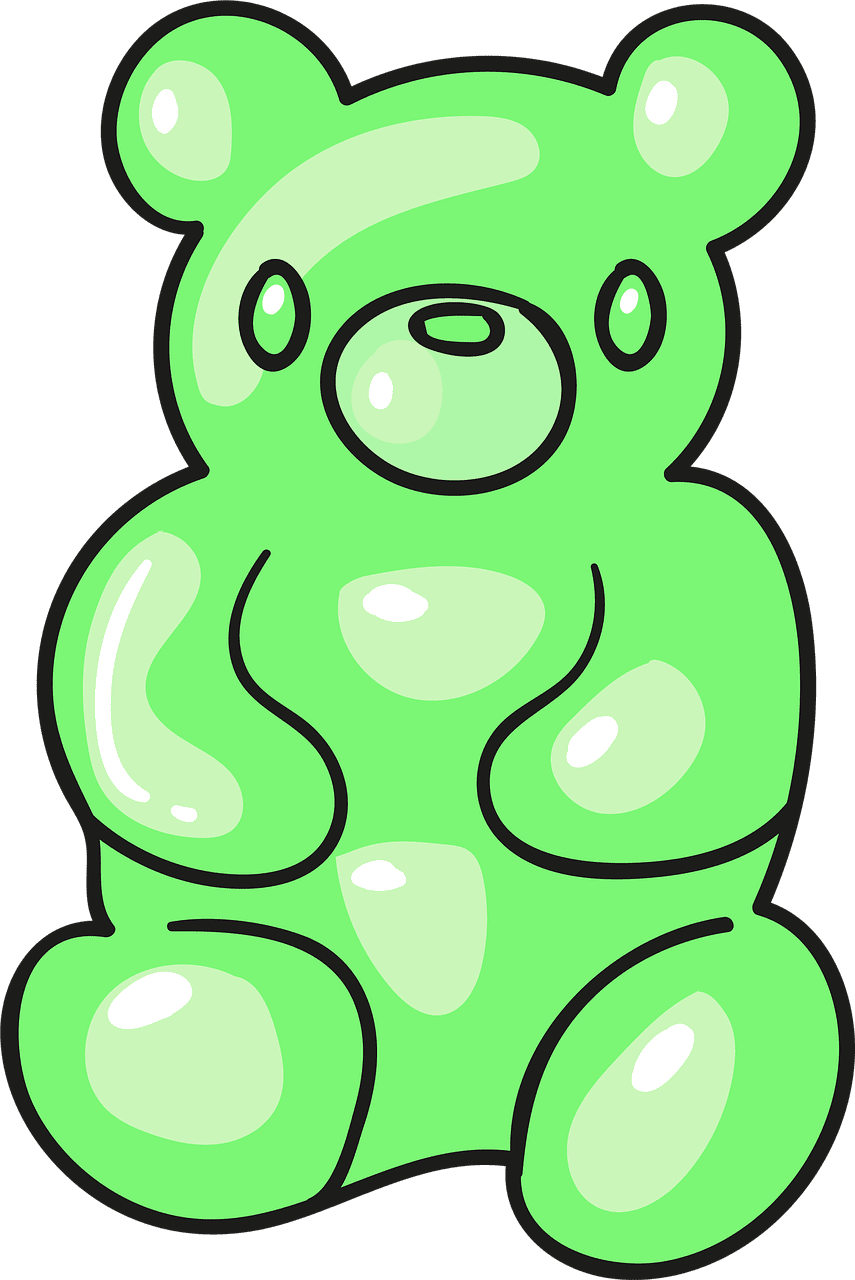 Green gummy bear jelly sweet candy vector image clipart