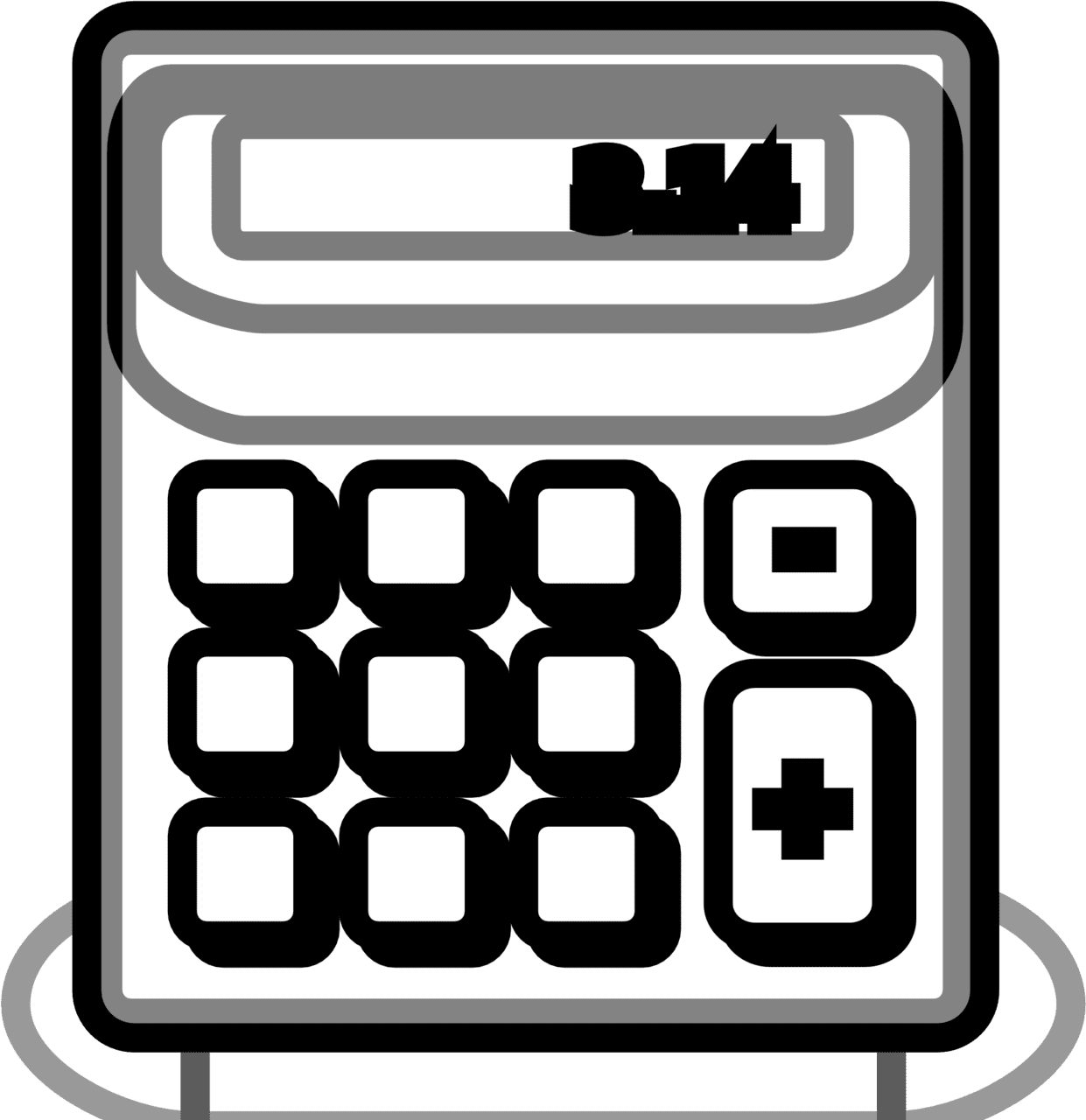 Banner black and white calculator clipart top image with no background