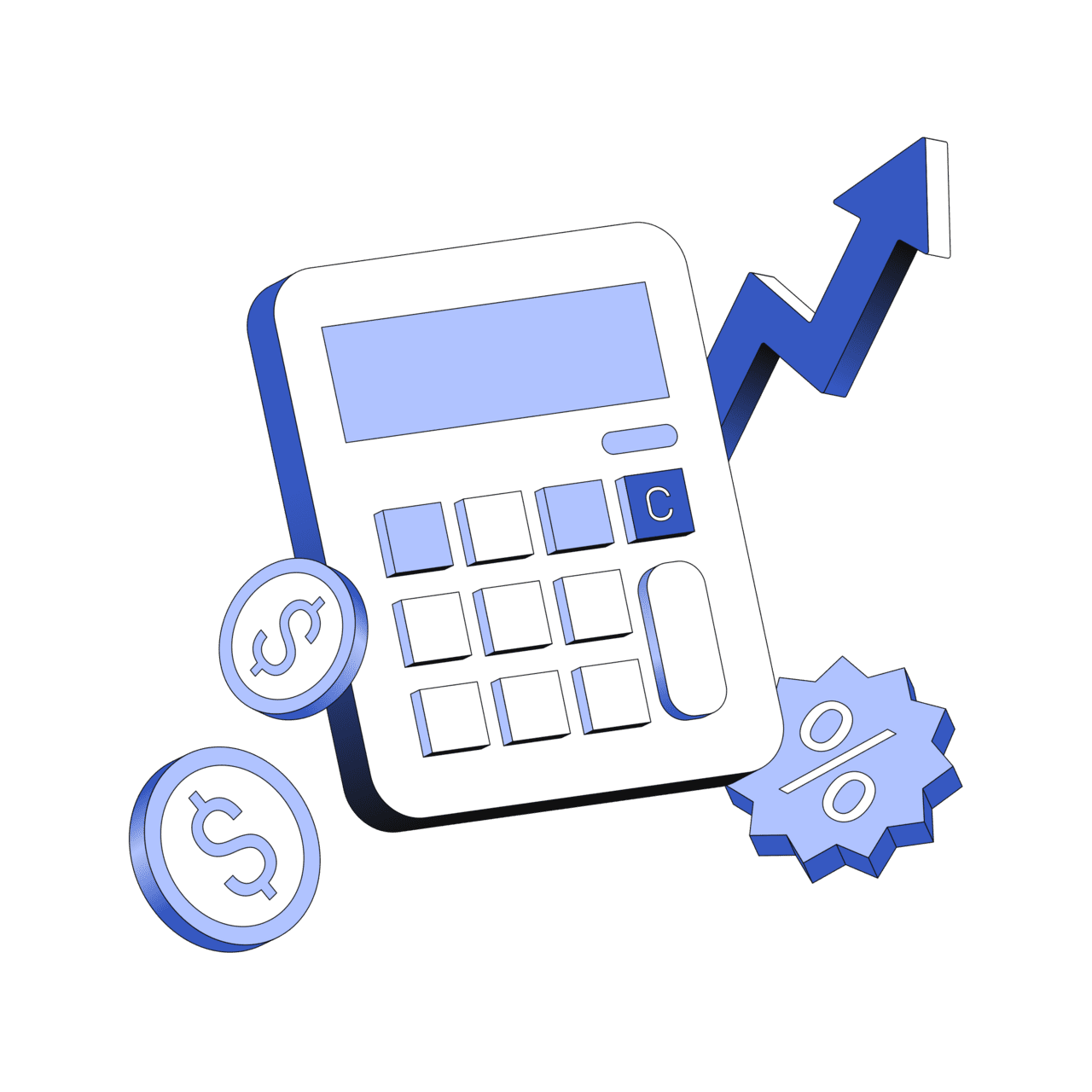 Calculator loan interest growth clipart picture