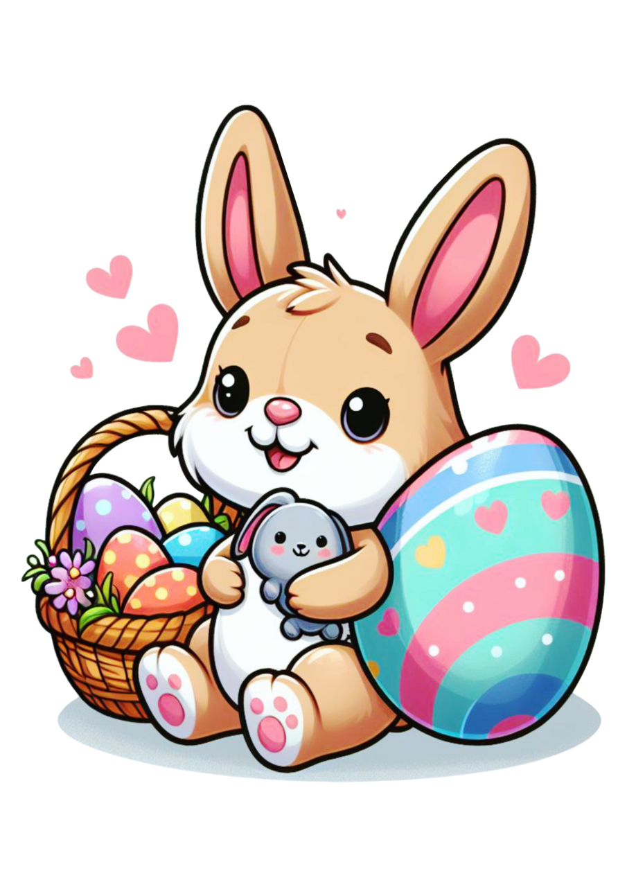 Easter basket coelh ho da scoa imagem fof ha decora fundo clipart