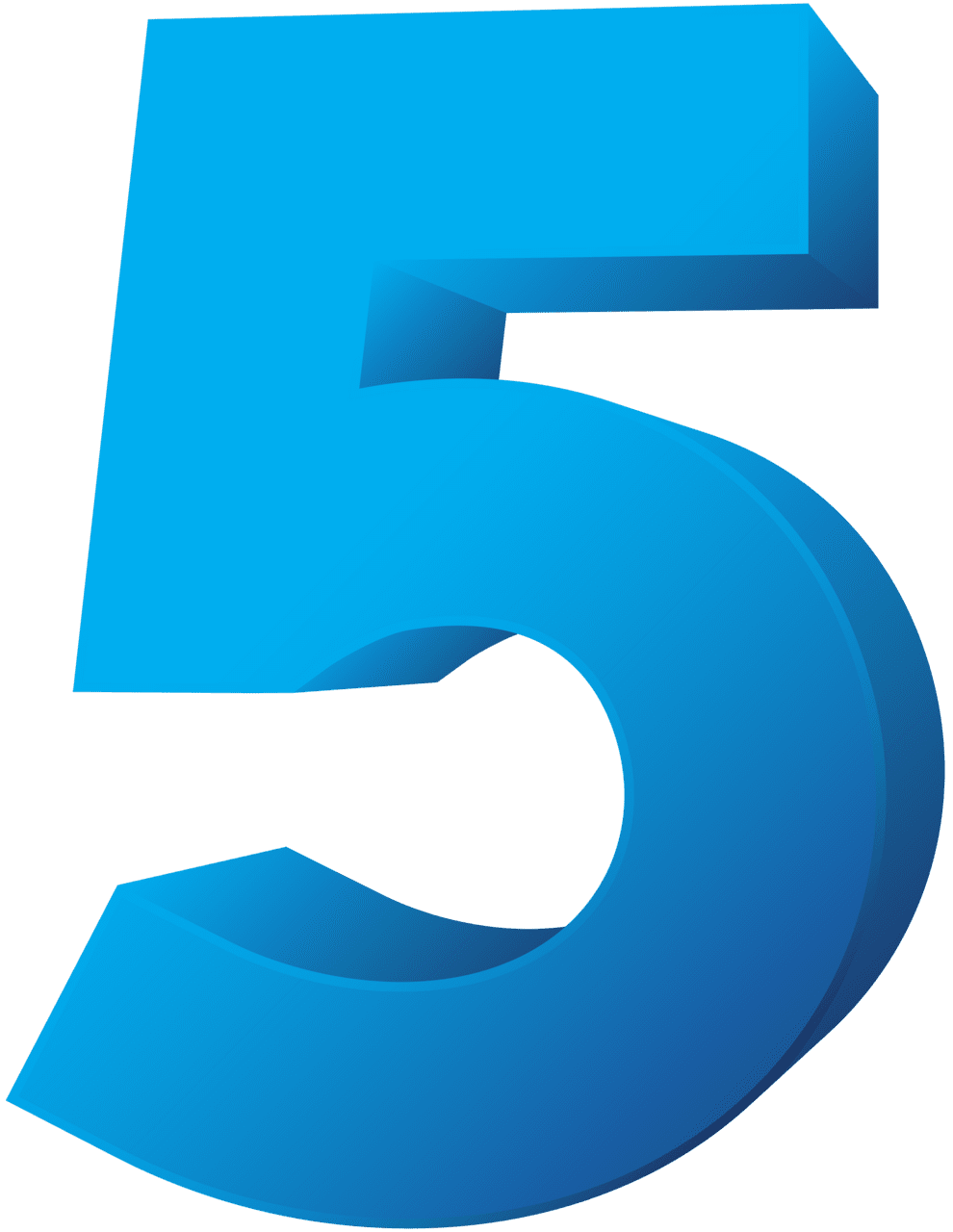 Artistic numbers blue number five clipart image high quality images and